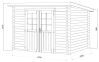Palmako Gartenhaus ALICE 6,1 m²  338x276m, 28 mm, braun imprägniert