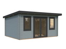 Palmako Gartenhaus LISANDRA 14,2 m² - 450x330cm, 44mm, inkl. Boden, Tür- u. Fenster Aluminium, lackiert weiß (9016) + anthrazit (7016)