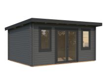 Palmako Gartenhaus LISANDRA 14,2 m² - 450x330cm, 44mm, inkl. Boden, Tür- u. Fenster Aluminium, lackiert weiß (9016) + anthrazit (7016)