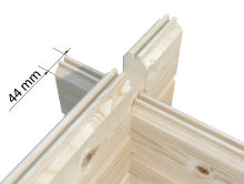 Palmako Gartenhaus LISANDRA 14,2 m² - 450x330cm, 44mm, inkl. Boden, Tür- u. Fenster Aluminium, natur + farbig