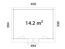 Palmako Gartenhaus LISANDRA 14,2 m² - 450x330cm,...
