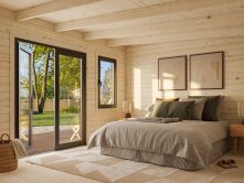 Palmako Gartenhaus LISANDRA 14,2 m² - 450x330cm, 44mm, inkl. Boden, Tür- u. Fenster Aluminium, natur + farbig