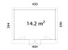 Palmako Gartenhaus LISANDRA 14,2 m² - 450x330cm, 44mm, inkl. Boden, Tür- u. Fenster Aluminium, natur + farbig