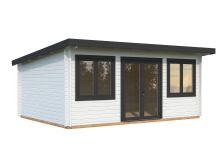 Palmako Gartenhaus LISANDRA 19,4 m²  530x380 cm, 44mm, ISO, inkl. Fußboden, Türen und Fenster Aluminium, natur + farbig