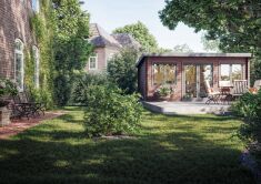 Palmako Gartenhaus LISANDRA 19,4 m²  530x380 cm, 44mm, ISO, inkl. Fußboden, Türen und Fenster Aluminium, natur + farbig