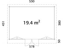 Palmako Gartenhaus LISANDRA 19,4 m²  530x380 cm,...