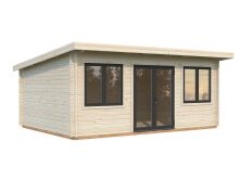 Palmako Gartenhaus LISANDRA 19,4 m²  530x380 cm, 44mm, ISO, inkl. Fußboden, Türen und Fenster Aluminium, natur + farbig