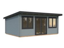 Palmako Gartenhaus LISANDRA 19,4 m²  530x380 cm, 44mm, ISO, inkl. Fußboden, Türen und Fenster Aluminium, natur + farbig
