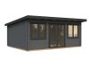 Palmako Gartenhaus LISANDRA 19,4 m²  530x380 cm, 44mm, ISO, inkl. Fußboden, Türen und Fenster Aluminium, natur + farbig