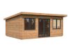 Palmako Gartenhaus LISANDRA 19,4 m²  530x380 cm, 44mm, ISO, inkl. Fußboden, Türen und Fenster Aluminium, natur + farbig