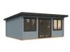 Palmako Gartenhaus LISANDRA 19,4 m²  530x380 cm, 44mm, ISO, inkl. Fußboden, Türen und Fenster Aluminium, natur + farbig