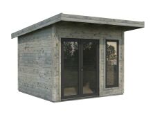 Palmako Gartenhaus AURELIA 8,4 m² - 296x300cm, 44 mm, inkl. Boden, Tür- u. Fenster Aluminium, naturbelassen