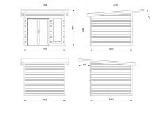 Palmako Gartenhaus AURELIA 8,4 m² - 296x300cm, 44 mm, inkl. Boden, Tür- u. Fenster Aluminium, lackiert dunkelgrau (7012) + anthrazit (7016)