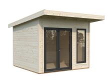 Palmako Gartenhaus AURELIA 8,4 m² - 296x300cm, 44 mm, inkl. Boden, Tür- u. Fenster Aluminium, lackiert dunkelgrau (7012) + anthrazit (7016)