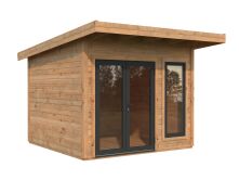 Palmako Gartenhaus AURELIA 8,4 m² - 296x300cm, 44 mm, inkl. Boden, Tür- u. Fenster Aluminium, lackiert hellgrau (7042) + anthrazit (7016)
