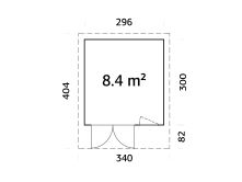 Palmako Gartenhaus AURELIA 8,4 m² - 296x300cm, 44...
