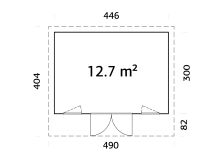 Palmako Gartenhaus AURELIA 12,7 m² - 446x300cm, 44...