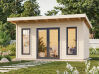 Palmako Gartenhaus AURELIA 12,7 m² - 446x300cm, 44 mm, inkl. Boden, Tür- u. Fenster Aluminium, natur + farbig