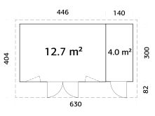 Palmako Gartenhaus AURELIA 16,7 m² - 586x300 cm,...