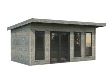 Palmako Gartenhaus AURELIA 15,2 m² - 550x300cm, 44 mm, inkl. Boden, Tür- u. Fenster Aluminium, lackiert hellgrau (7042) + anthrazit (7016)