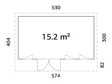 Palmako Gartenhaus AURELIA 15,2 m² - 550x300cm, 44...