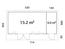 Palmako Gartenhaus AURELIA 19,2 m² - 670x300 cm,...
