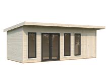 Palmako Gartenhaus AURELIA 19,2 m² - 670x300 cm, 2-Raum, 44 mm, inkl. Boden, Tür- u. Fenster Aluminium, natur + farbig