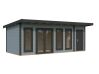 Palmako Gartenhaus AURELIA 19,2 m² - 670x300 cm, 2-Raum, 44 mm, inkl. Boden, Tür- u. Fenster Aluminium, natur + farbig