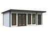 Palmako Gartenhaus AURELIA 19,2 m² - 670x300 cm, 2-Raum, 44 mm, inkl. Boden, Tür- u. Fenster Aluminium, natur + farbig