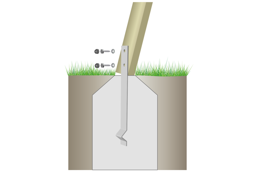Bodenanker zum Einbetonieren Set 2x2=4 Stück für Piccoo, Minoo, Kidoo