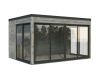 Palmako Gartenhaus SERENA 12,6 m² SET 2 ISO - 420x320cm, 44mm , inkl. Boden, Schiebetür Plus, grau imprägniert