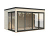 Palmako Gartenhaus SERENA 12,6 m² SET 2 ISO - 420x320cm, 44mm , inkl. Boden, Schiebetür Plus, grau imprägniert