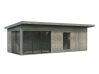 Gartenhaus ANDREA 21,1 m² - 735x300 cm, 44 mm, 2-Raum, inkl. Boden, Schiebetür, natur + farbig