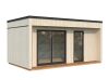 Palmako TINY Gartenhaus JOHANNA 13,6 m²  ISO, 18+47+95 mm Elemente, 562x339 cm, Schiebetür, inkl. Fußboden, natur