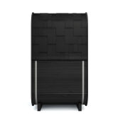 Saunafass Fasssauna ULLA 135x130 cm, Black Edition, Vollglasfront, inkl. Dachschindeln schwarz, Bausatz, Thermo-Holz