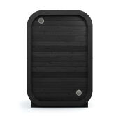 Saunafass Fasssauna ULLA 135x130 cm, Black Edition, Vollglasfront, inkl. Dachschindeln schwarz, Bausatz, Thermo-Holz