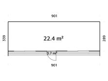 Palmako TINY Gartenhaus JOHANNA 22,4 m²  ISO,...