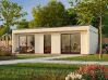 Palmako TINY Gartenhaus JOHANNA 31,8 m²  ISO, 18+47+95 mm Elemente, 901x448 cm, Schiebetür,  inkl. Fußboden, natur