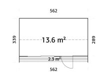Palmako TINY Gartenhaus REBEKKA 13,6 m²  ISO,...