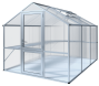 KGT Gewächshaus Modell Rose III, blank 2,33 x 3,23 x 2,15m