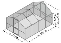 KGT Gewächshaus Modell Orchidee IV, moosgrün 2,97 x 4,29 x 2,33m