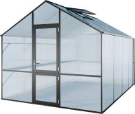 KGT Gewächshaus Modell Lilie IV, anthrazit-grau 2,97 x 4,29 x 2,68 m