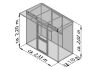 KGT Gewächshaus Modell Linea I, anthrazit-grau 2,33 x 1,10 x 2,02 m
