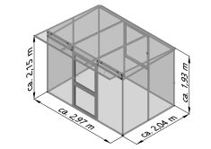 KGT Gewächshaus Modell Linea II, blank 2,97 x 2,04 x...