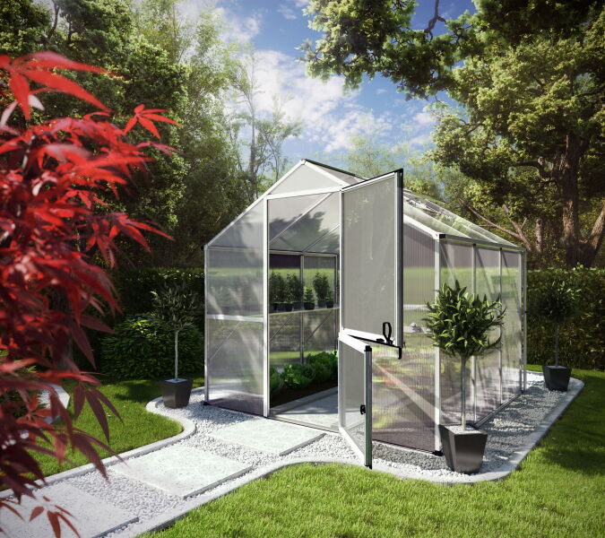 KGT Gewächshaus Modell Callas III, blank 2,27 x 2,27 x 2,14 m