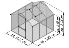 KGT Gewächshaus Modell Callas III, blank 2,27 x 2,27...