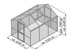 KGT Gewächshaus Modell Iris III, blank 2,33 x 3,23 x...