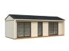Palmako TINY Gartenhaus REBEKKA 22,4 m²  ISO, 18+47+95 mm Elemente, 901x339 cm, Schiebetür, inkl. Fußboden, natur
