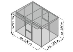KGT Gewächshaus Modell Santini II, blank 2,97 x 2,04...