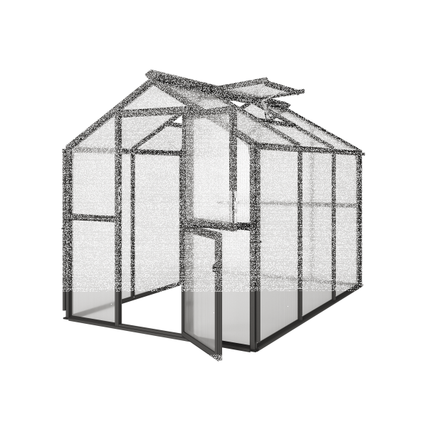 KGT Gewächshaus Modell Galant III anthrazit-grau HKP/HKP 2,16 x 3,08 x 2,38 cm